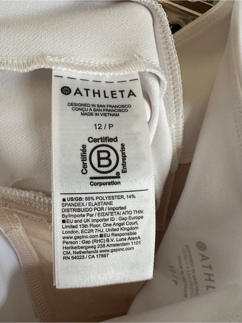 Athleta Endless High Rise Ankle Pants White Petite 12P Stretch Pull On - Picture 9 of 9